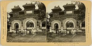 White, China, Peking,The Old Chinese University Arch, stereo, 1901