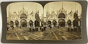 Italie, Venise, Église de Saint Marc, Vintage print, ca.1890, Stéréo