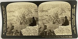 USA, Arizona, Vue du Bright Angel et Grand Canyon depuis St.O'Neil, Vintage print, ca.1900, Stéréo