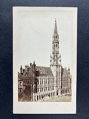 Belgique, Bruxelles, Hôtel de Ville, vintage CDV albumen print