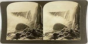 USA, Niagara, Vue du Horseshoe Falls, Vintage print, ca.1890, Stéréo