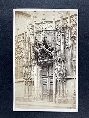 Guillon, France, Strasbourg, Cathédrale, Portail Saint-Laurent, vintage CDV albumen print