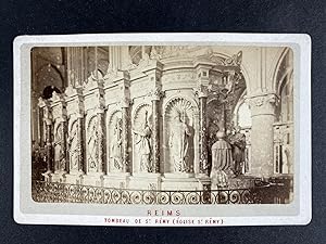 France, Reims, Eglise Saint-Rémy, Tombeau du Saint, vintage CDV albumen print