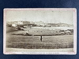 France, Biarritz, Vue Générale depuis la Villa Eugénie, vintage CDV albumen print