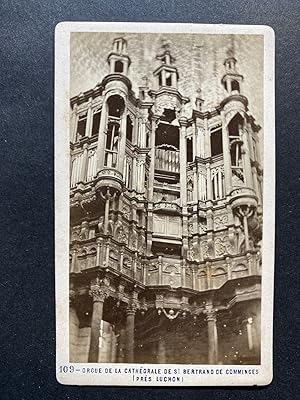 Soulé, France, env. Luchon, Orgue de la Cathédrale de St Bertrand de Comminges, Vintage albumen p...