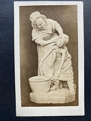 Sculpture "You Dirty Boy", Vintage albumen print, ca.1870