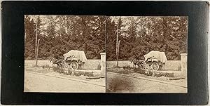 France, Carrosse transportant des Marchandises, A Identifier, vintage stereo print, ca.1900