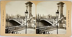 White, France, Paris, Exposition of 1900, Alexander III Bridge and the Liberal Arts Palace, stere...