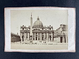 Italie, Rome, Place Saint-Pierre, CDV albumen print