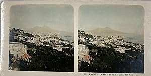 Italie, Naples, Vue du Vésuve, Vintage print, circa 1890, Stéréo