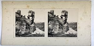 Allemagne, Kallenfels, Vue des ruines du château Stein-Kallenfels, Vintage print, circa 1880, Stéréo