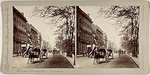 England, London, Westminster, Piccadilly, vintage stereo print, ca.1900