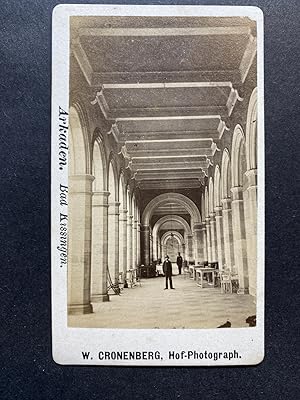 Allemagne, Bad Kissingen, Arcade marchande, vintage albumen print, ca.1870