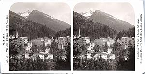 Autriche, Gastein, vue générale, Vintage print, ca.1900, Stéréo