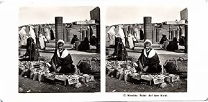 Maroc, Rabat, Marchand, Vintage print, ca.1900, Stéréo