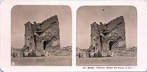 Italie, Rome, le Palatin, Ruines du Temple d'Adriano, Vintage print, ca.1900, Stéréo