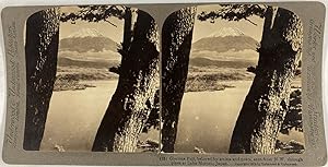 Japon, le Mont Fuji et le Lac Motosu, Vintage print, ca.1900, Stéréo