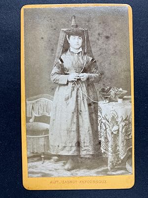 Jeannot Fournoux, Femme en costume régional, Vintage albumen print, ca.1870