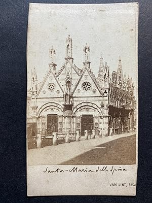 Van Lint, Italie, Pisa, Église Santa Maria della Spina, Vintage albumen print, ca.1870
