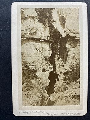 France, Gorge en Savoie, Vintage albumen print, ca.1870