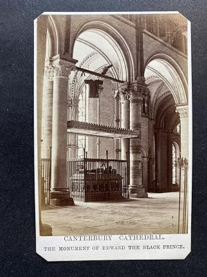 Angleterre, Cathédrale de Canterbury, Monument d'Edouard le Prince Noir, vintage albumen print, c...