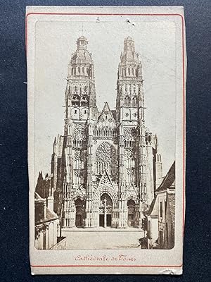 France, Tours, Cathédrale Saint-Gatien, vintage albumen print, ca.1870