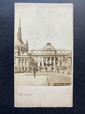 France, Paris, Palais de Justice et la Sainte Chapelle, vintage albumen print, ca.1870