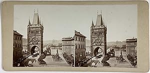République Tchèque, Prague, Starom stská mostecká v  , Vieille Tour, vintage stereo print, ca.1900