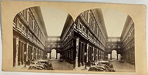 Italie, Florence, Palais des Offices, vintage stereo print, ca.1870