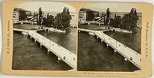 White, Switzerland, Geneva, Bridges across the Rhone, stereo, 1901