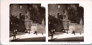 Russie, Kaliningrad (Prusse-Orientale, Königsberg), Monument au Roi Wilhelm, Vintage print, ca.19...
