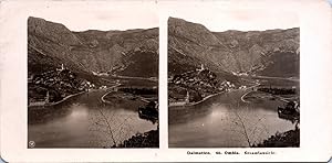 Croatie, Dubrovnik (Ragusa), Vue de la rivière Ombla, Vintage print, ca.1900, Stéréo