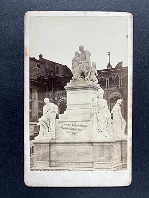 Italie, Florence, Monument à Nicolas Demidoff, vintage CDV albumen print