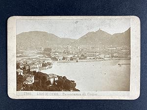 Sommer, Italie, Lac de Côme, Panorama, vintage CDV albumen print