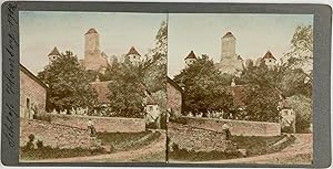 Allemagne, Hornberg, Vue du Château, Vintage print, circa 1900, Stéréo