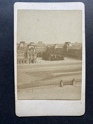 Paris, le Louvre et la Place du Carrousel, Vintage albumen print, ca.1870