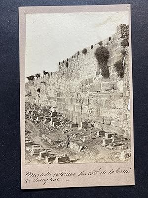 Jérusalem, Muraille du côté de la Vallée de Josaphat, vintage albumen print, ca.1870