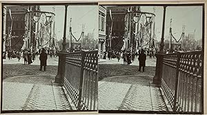 République Tchèque, Prague, Journée de l'Empereur, Fête Traditionnelle, vintage stereo print, 1907