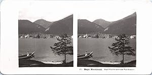 Allemagne, Alpes bavaroises, Village sur les rives du Lac Walchen (Walchensee), Vintage print, ca...