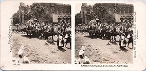 Autriche, Vienne, Reconstitution historique du Kaiser Josefs II, Vintage print, ca.1900, Stéréo