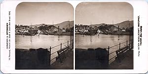 Norvège, Ålesund, Vue de la ville près du port, Vintage print, ca.1900, Stéréo