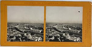 France, Paris, Vue panoramique de l'Exposition de 1900, Vintage print, circa 1900, Stéréo