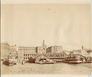 Australia, Sydney, View from the Wharf, vintage citrate print, ca.1910