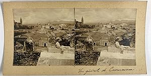 Mexique, Cuernavaca, Jeune Mexicain devant le Panorama, vintage stereo print, 1906