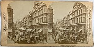 Royaume-Uni, Londres, Cheapside, Vintage print, Circa 1890, Stéréo