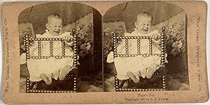 Young, Genre Scene, Papa's Joy, vintage stereo print, 1897