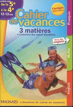 Seller image for Cahier de vacances de la 5e  la 4e (12-13 ans) for sale by Le-Livre