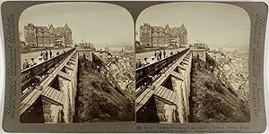 Canada, Québec, Hôtel Château Frontenac et Terrace Dufferin, Vintage albumen print, ca.1890, Stéréo