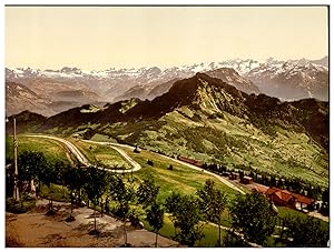 Schweiz, Rigi-Scheidegg, Aussicht auf Hochfluh und Alpen