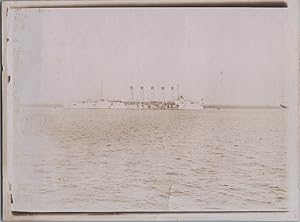 Ceylan, Port de Colombo, Croiseur Russe, vintage silver print, ca.1910